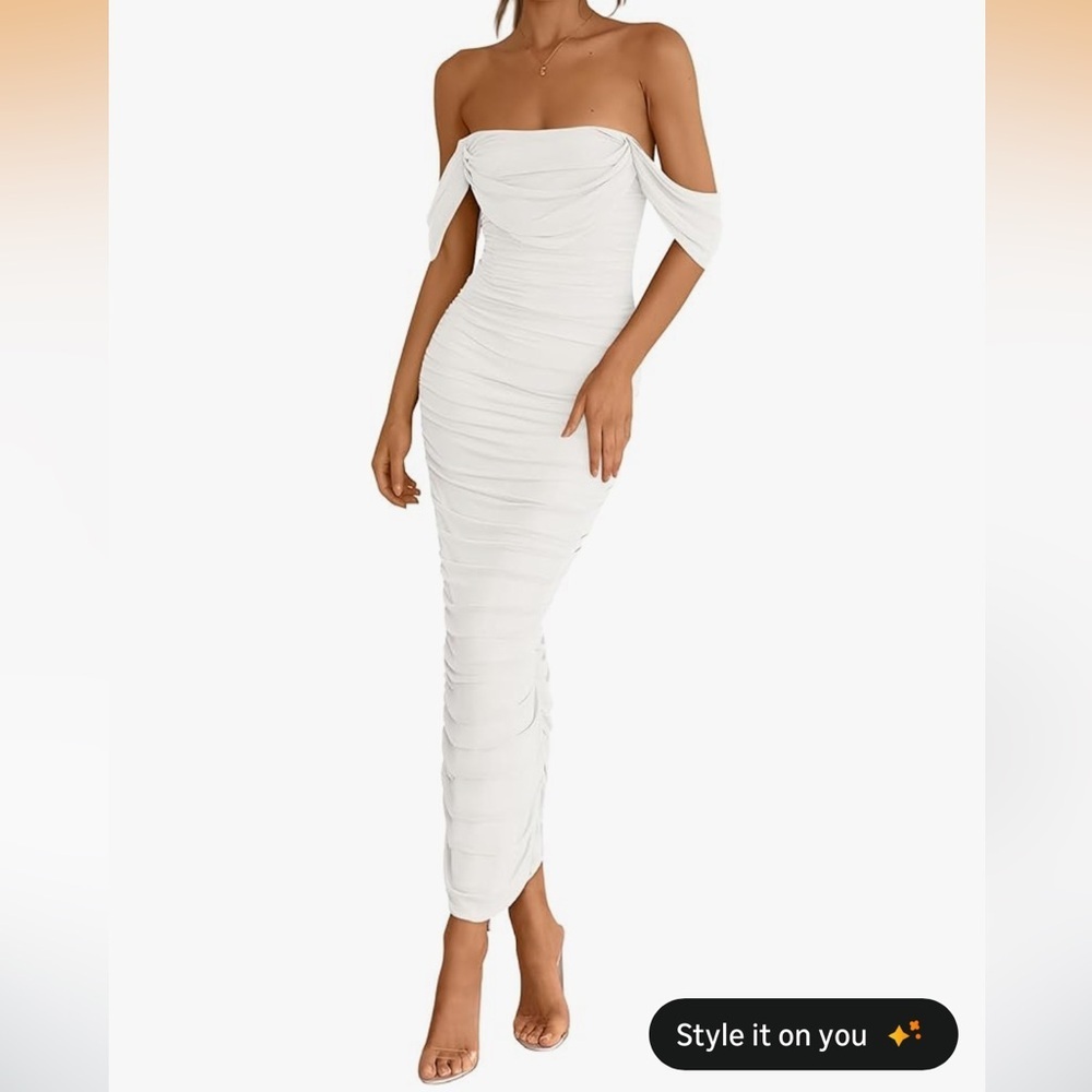 Chic Off-Shoulder White Maxi Skirt